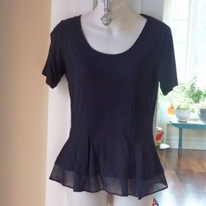 NWT Weston Wear Juliette short sleeve peplum top black  S